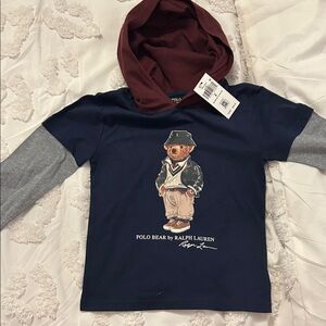 Polo by Ralph Lauren Kids Hooded Shirt with Bear Design